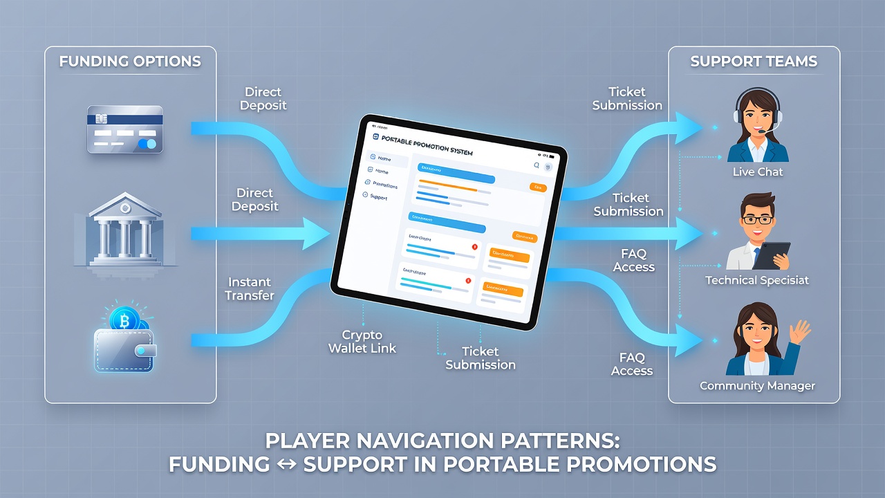 Illustration von Support-Interaktionen und Transaktionsflüssen in mobilen Wett- und Casino-Umgebungen